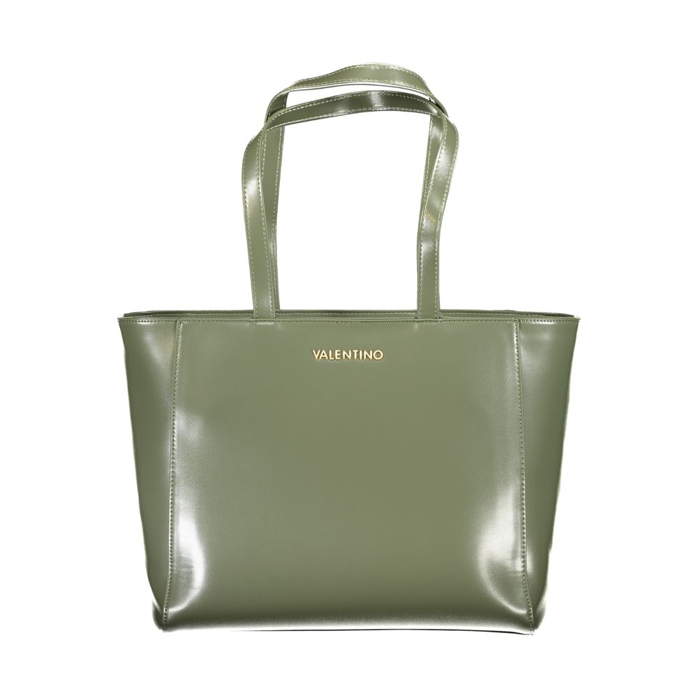 Mario Valentino Green Faux Leather Handbag with Chic Logo