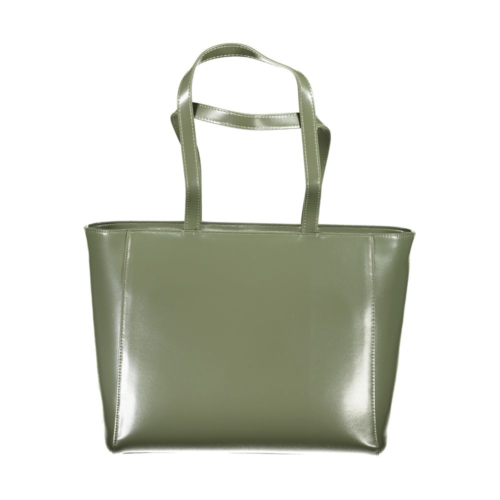 Mario Valentino Green Faux Leather Handbag with Chic Logo