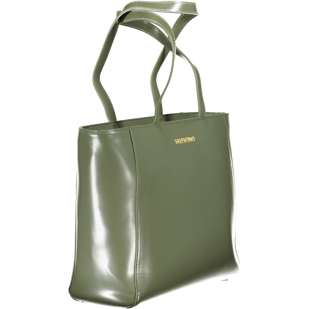 Mario Valentino Green Faux Leather Handbag with Chic Logo