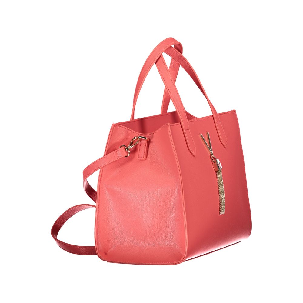 Mario Valentino Pink Faux Leather Handbag with Contrast Details