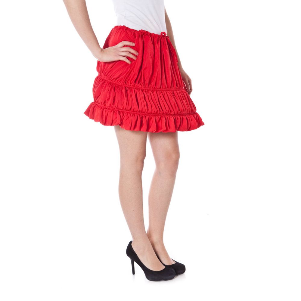 Denny Rose Red Polyester Balloon Skirt