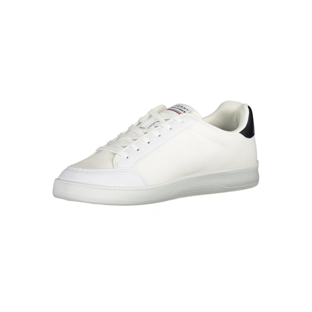 Tommy Hilfiger White Polyester Sneaker: Sporty Style Meets Sustainability