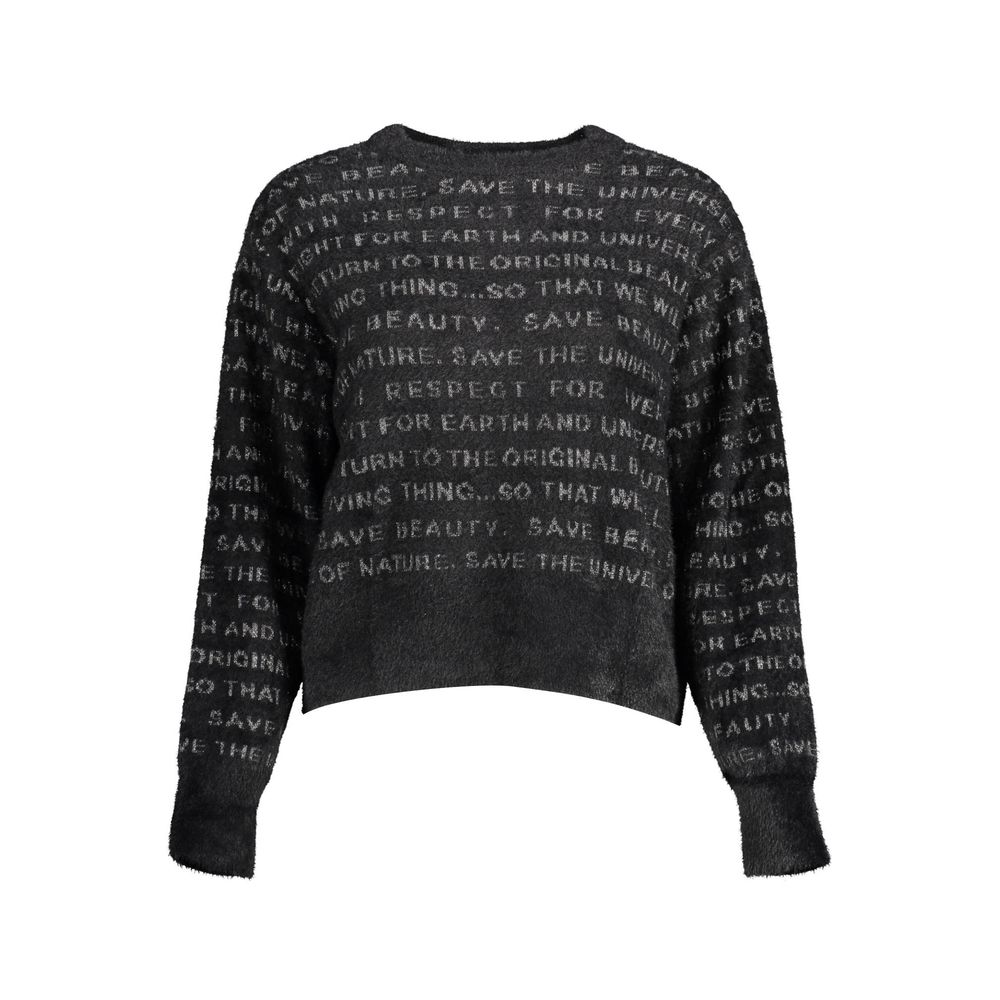 Desigual Black Polyester Sweater with Contrasting Details