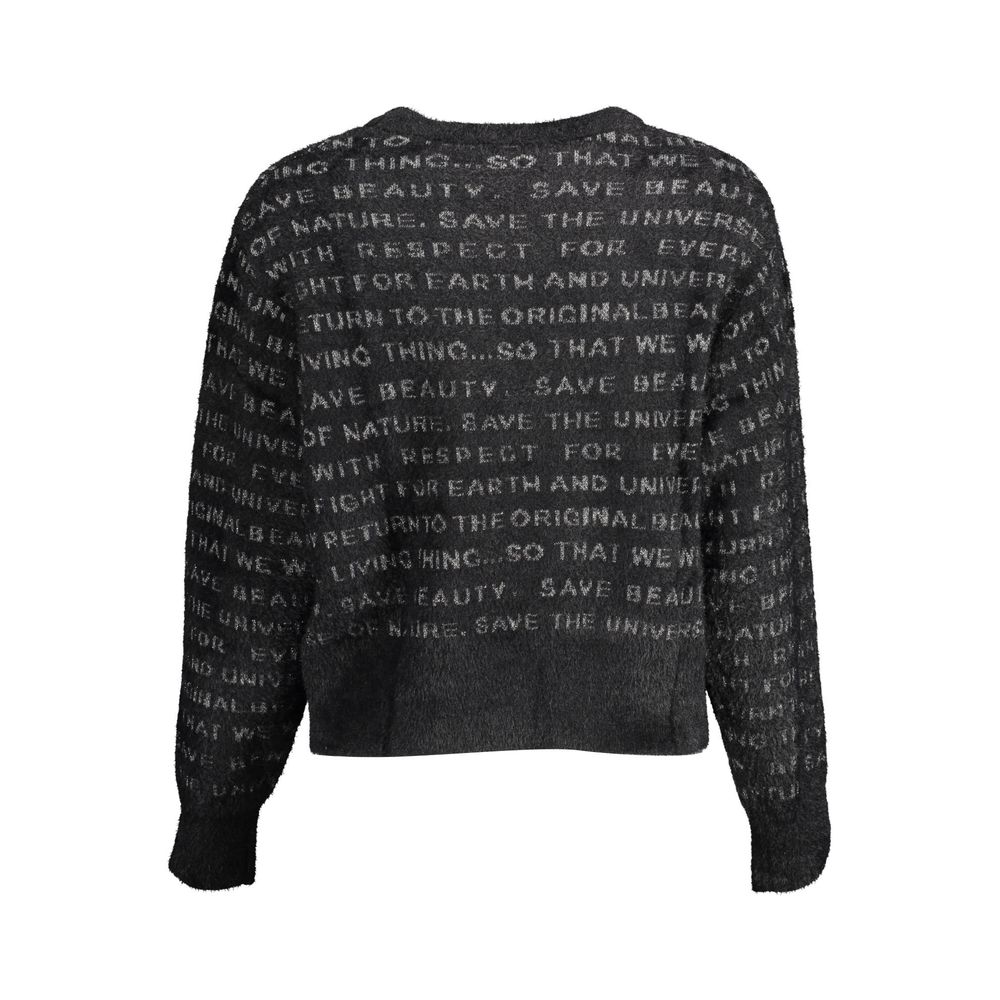 Desigual Black Polyester Sweater with Contrasting Details