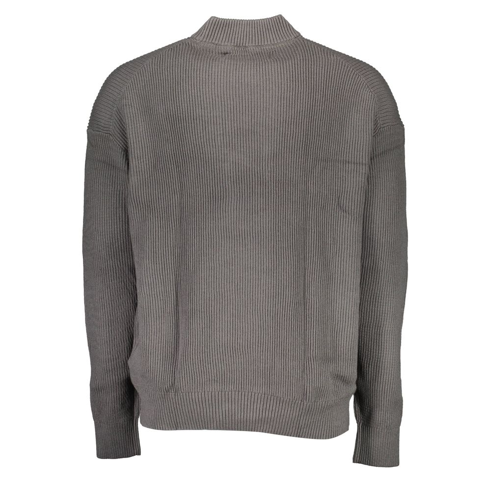 Calvin Klein Gray Cotton Turtleneck Sweater