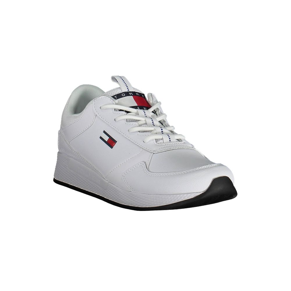 Tommy Hilfiger White Polyester Sneaker - Sporty Elegance Redefined