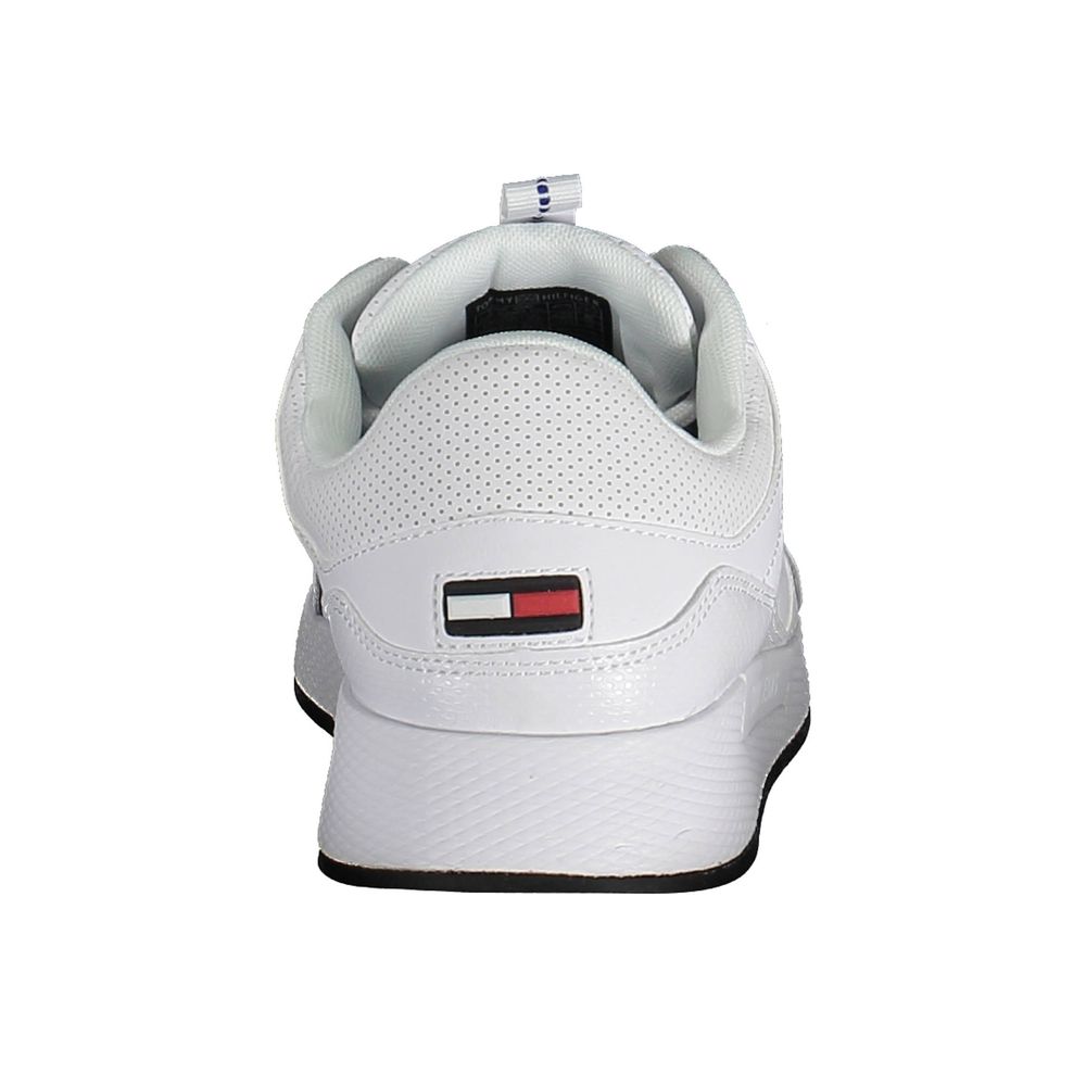 Tommy Hilfiger White Polyester Sneaker - Sporty Elegance Redefined