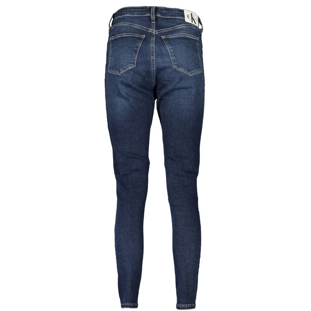 Calvin Klein Blue Cotton High Rise Super Skinny Ankle Jeans