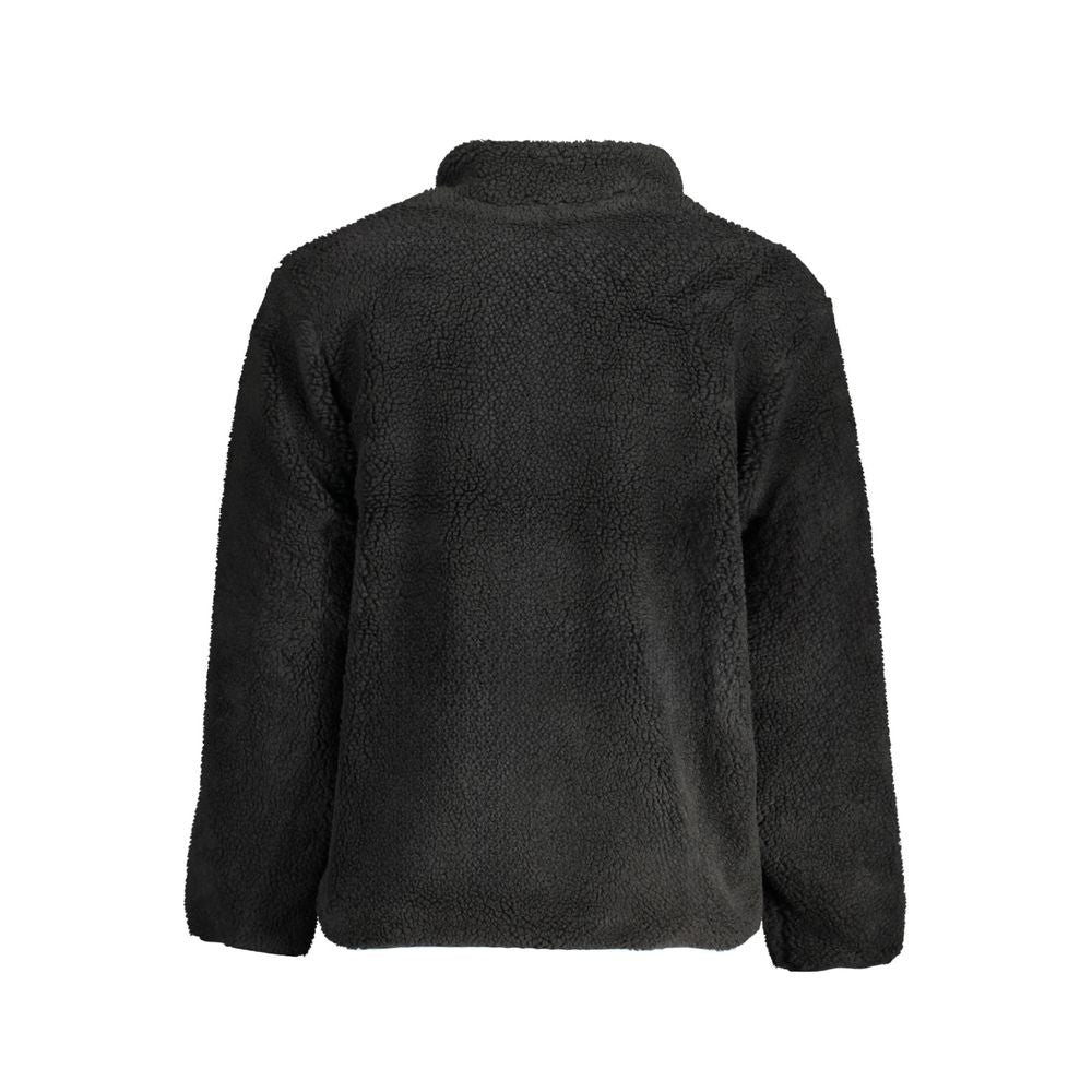 Fila Black Polyester Jacket - Long Sleeve Sports Jacket with Embroidery