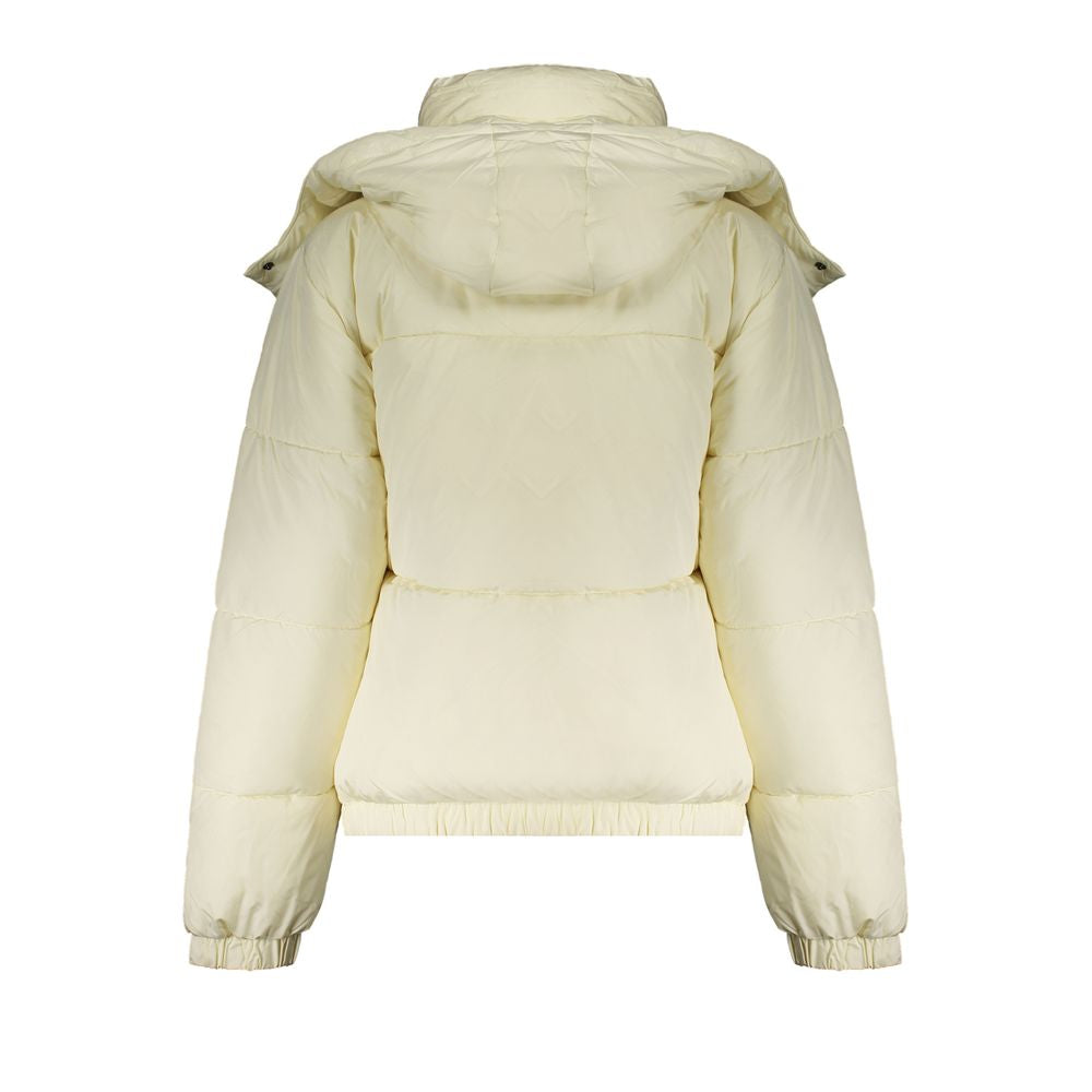 Fila Beige Polyester Jacket with Removable Hood