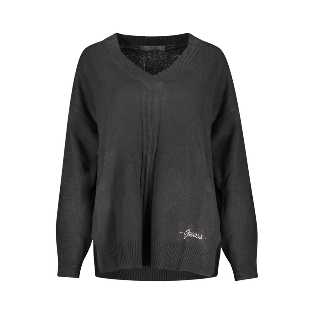 Guess Jeans Black Cotton Sweater - Stylish Comfort for Every Occasion