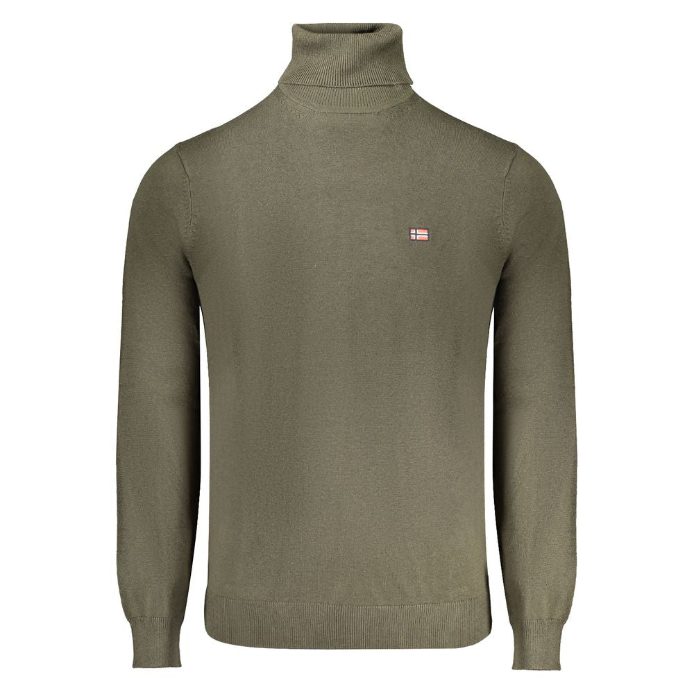 Norway 1963 Green Polyester Sweater: Turtleneck Style