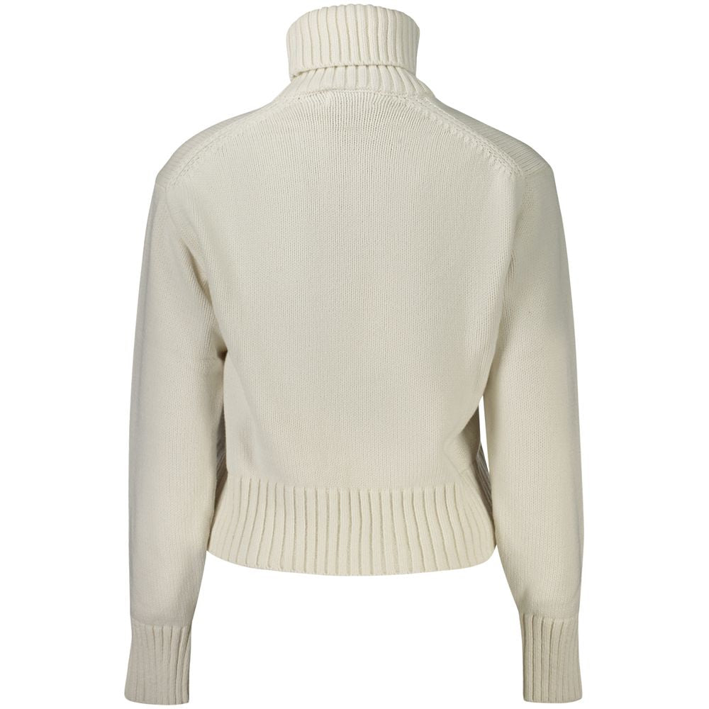 Calvin Klein White Cotton Turtleneck Sweater