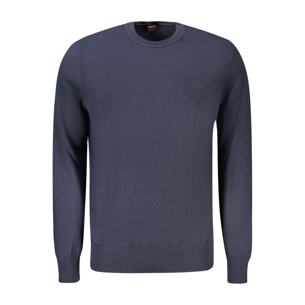 Hugo Boss Blue Cotton Sweater - Luxurious Comfort and Style