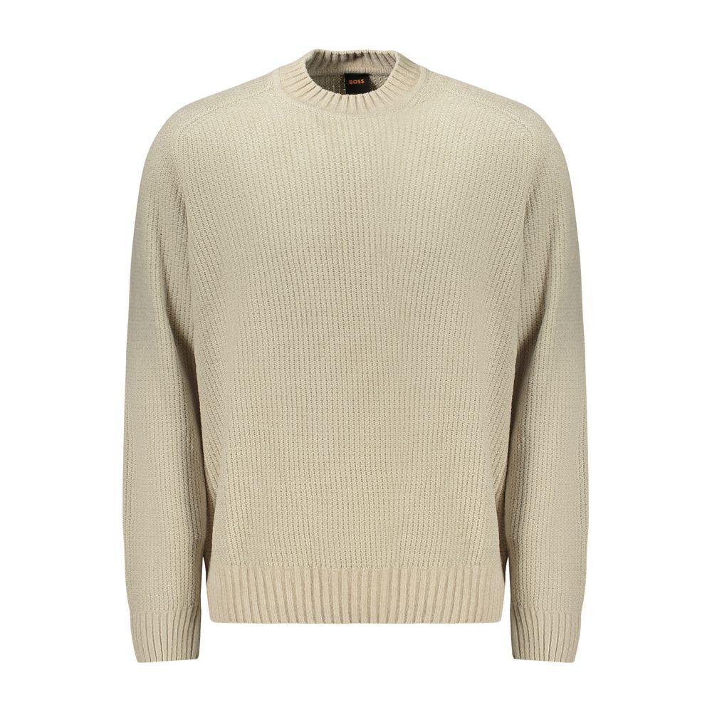 Hugo Boss Beige Cotton Long Sleeve Chenille Sweater