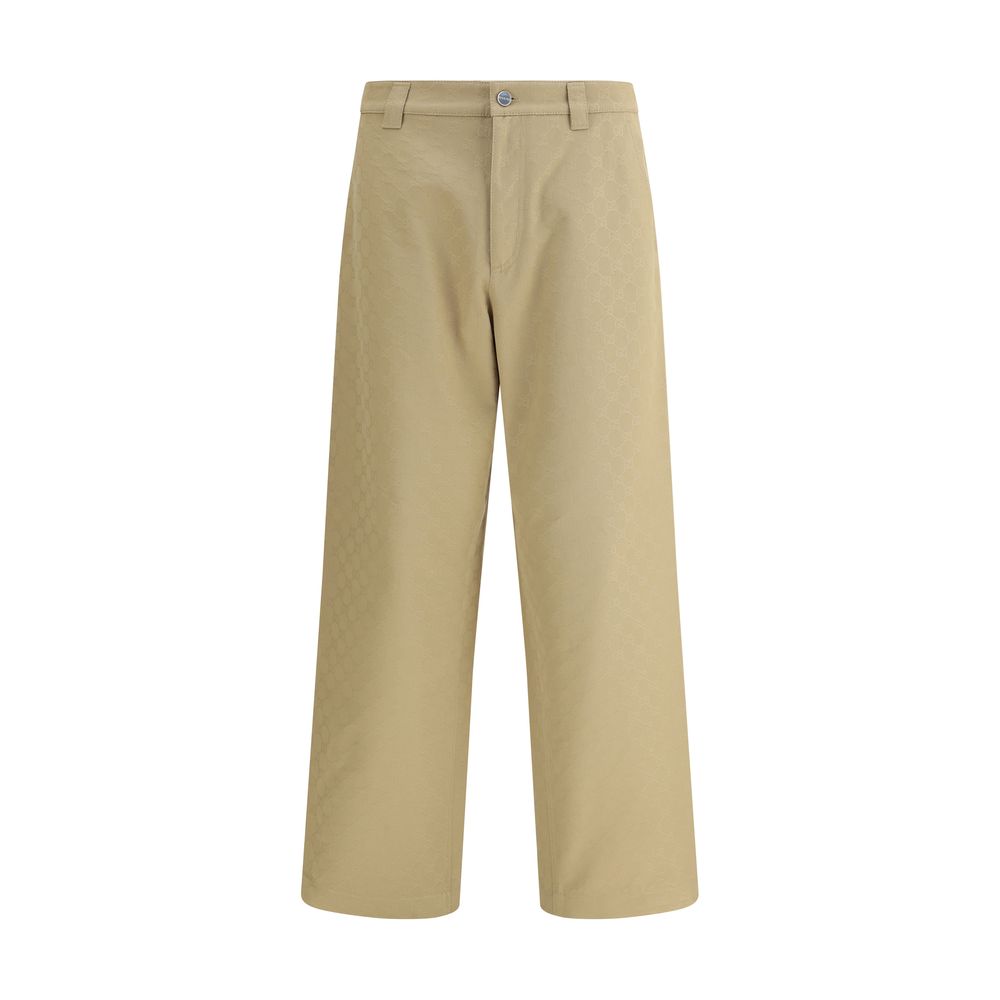 Gucci Cotton Pants with Distinctive GG Pattern