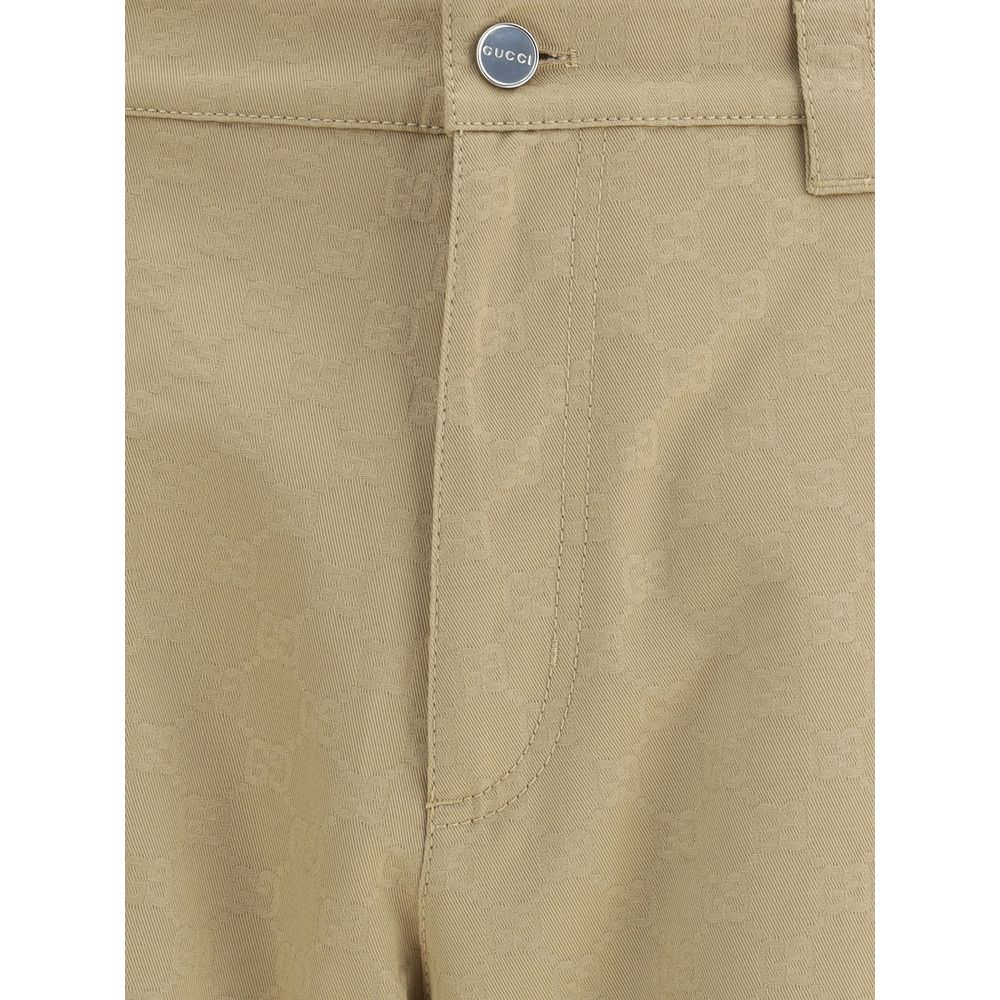 Gucci Cotton Pants with Distinctive GG Pattern