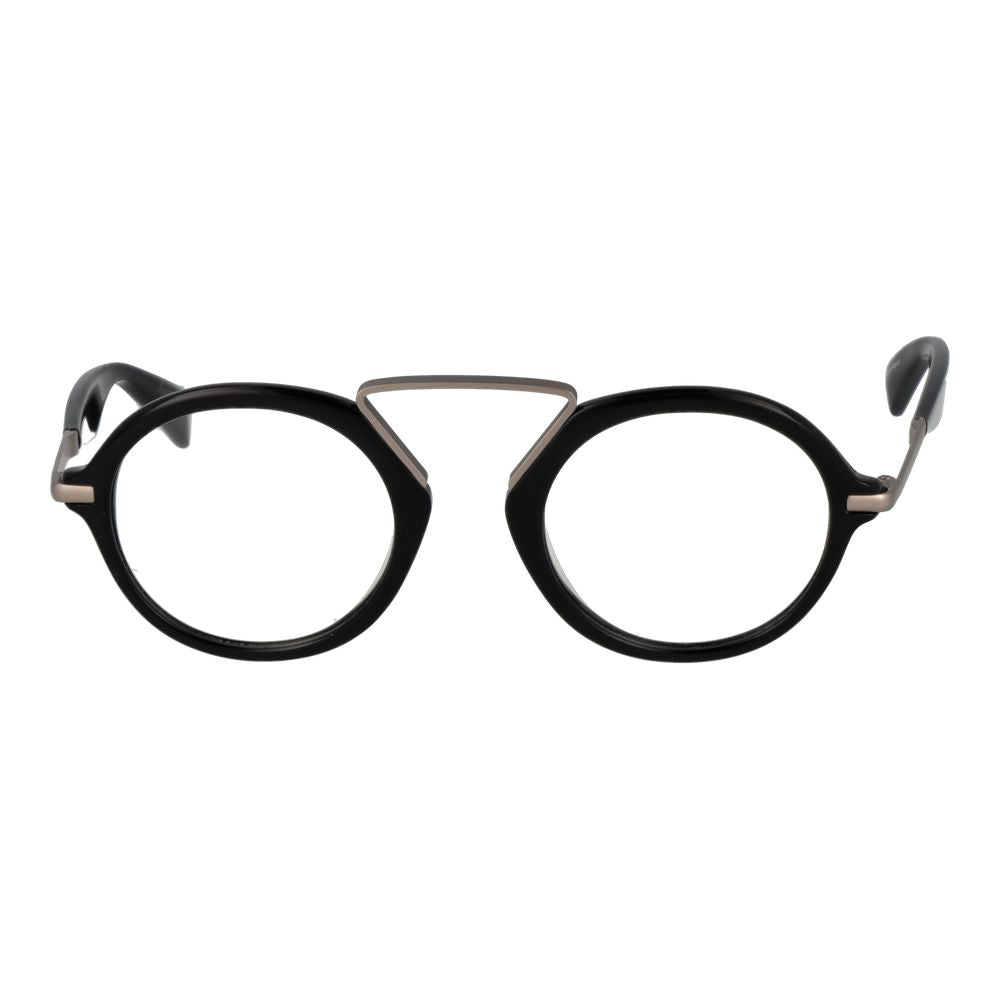 Yohji Yamamoto Men's Optical Frames – Black Round Frame, 49mm