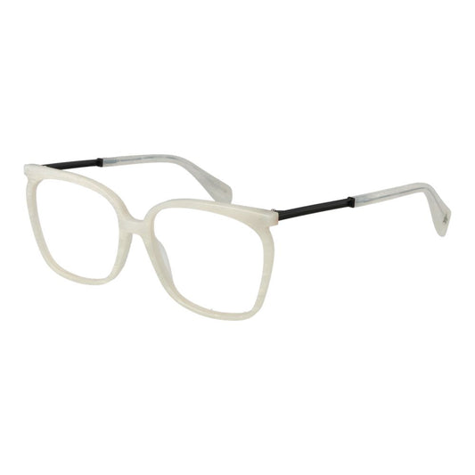 Yohji Yamamoto Women’s Optical Glasses – White Rectangle Frame, 58mm