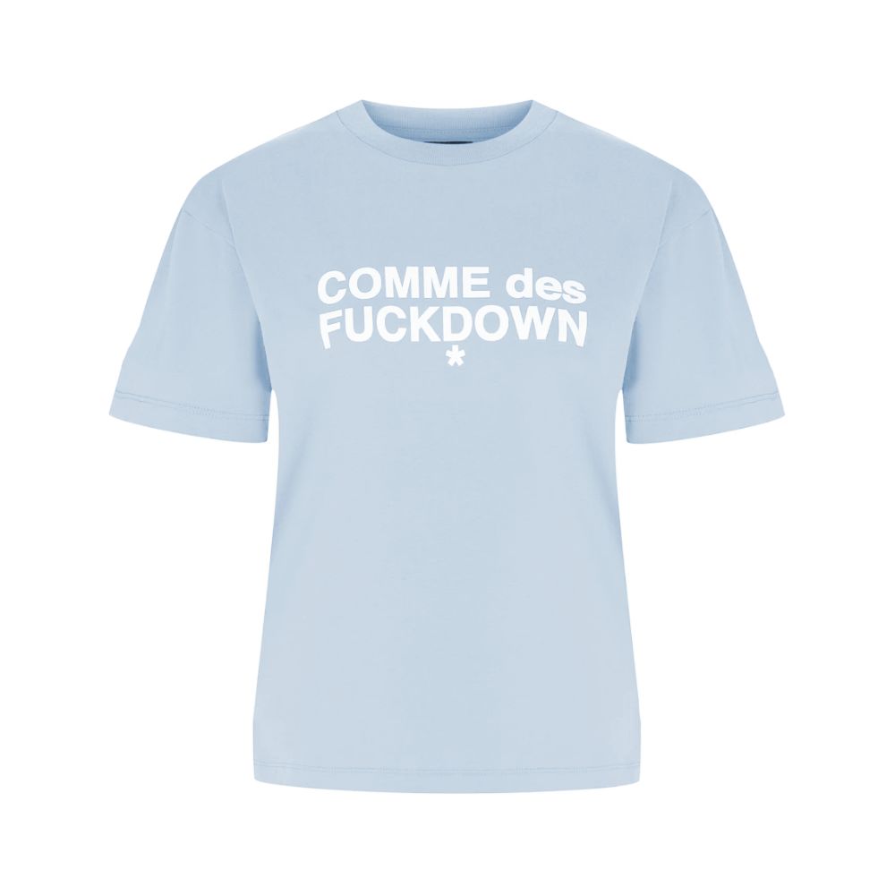 Comme Des Fuckdown Blue Cotton T-Shirt - Bold Streetwear Style