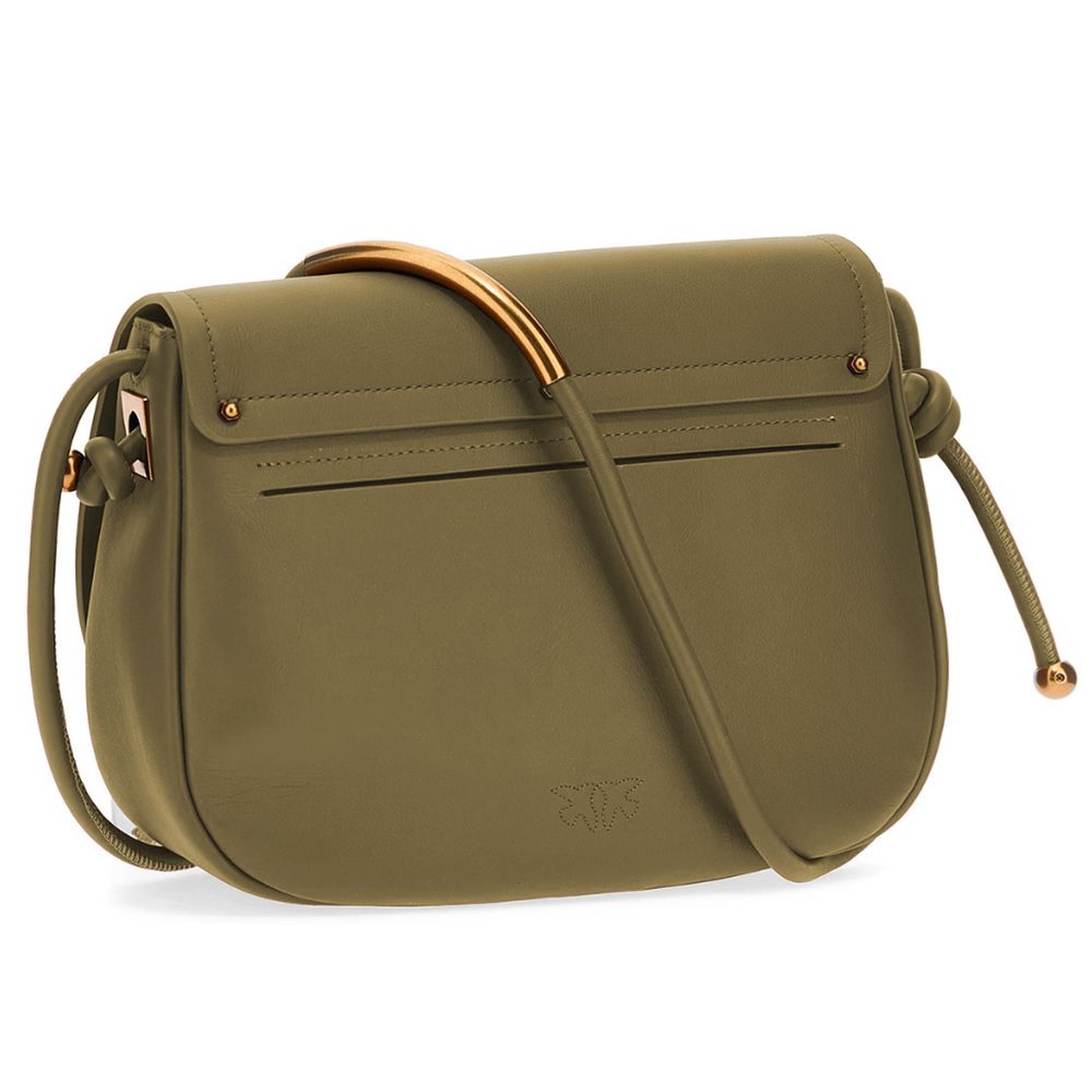 PINKO Green Leather Crossbody Bag - Glamorous Italian Craftsmanship