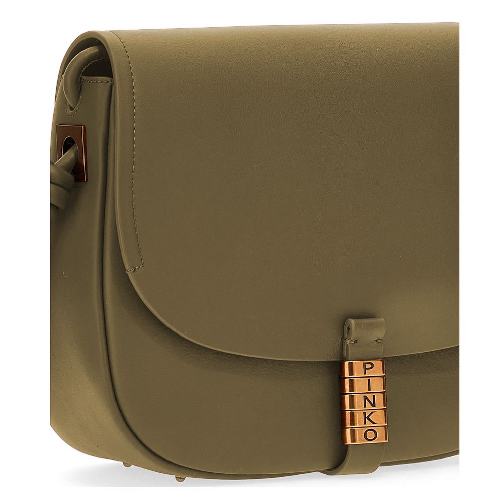 PINKO Green Leather Crossbody Bag - Glamorous Italian Craftsmanship