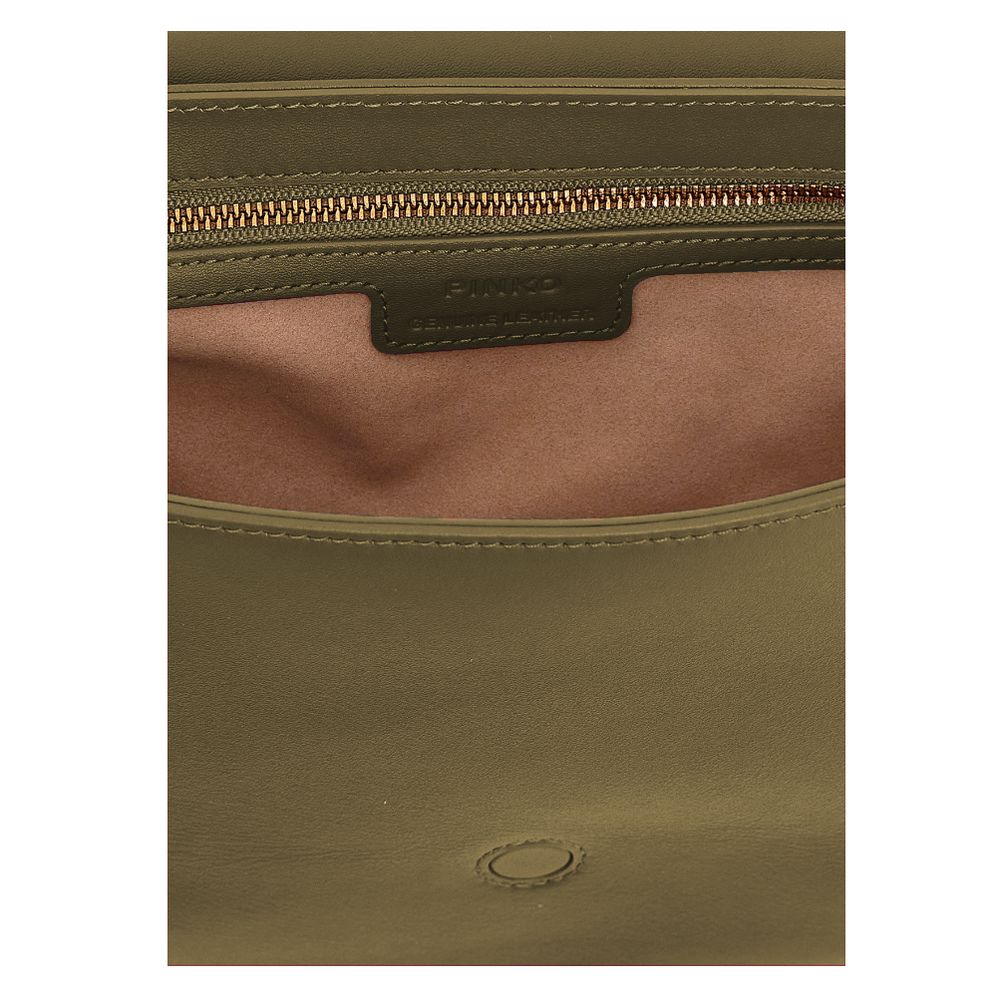 PINKO Green Leather Crossbody Bag - Glamorous Italian Craftsmanship