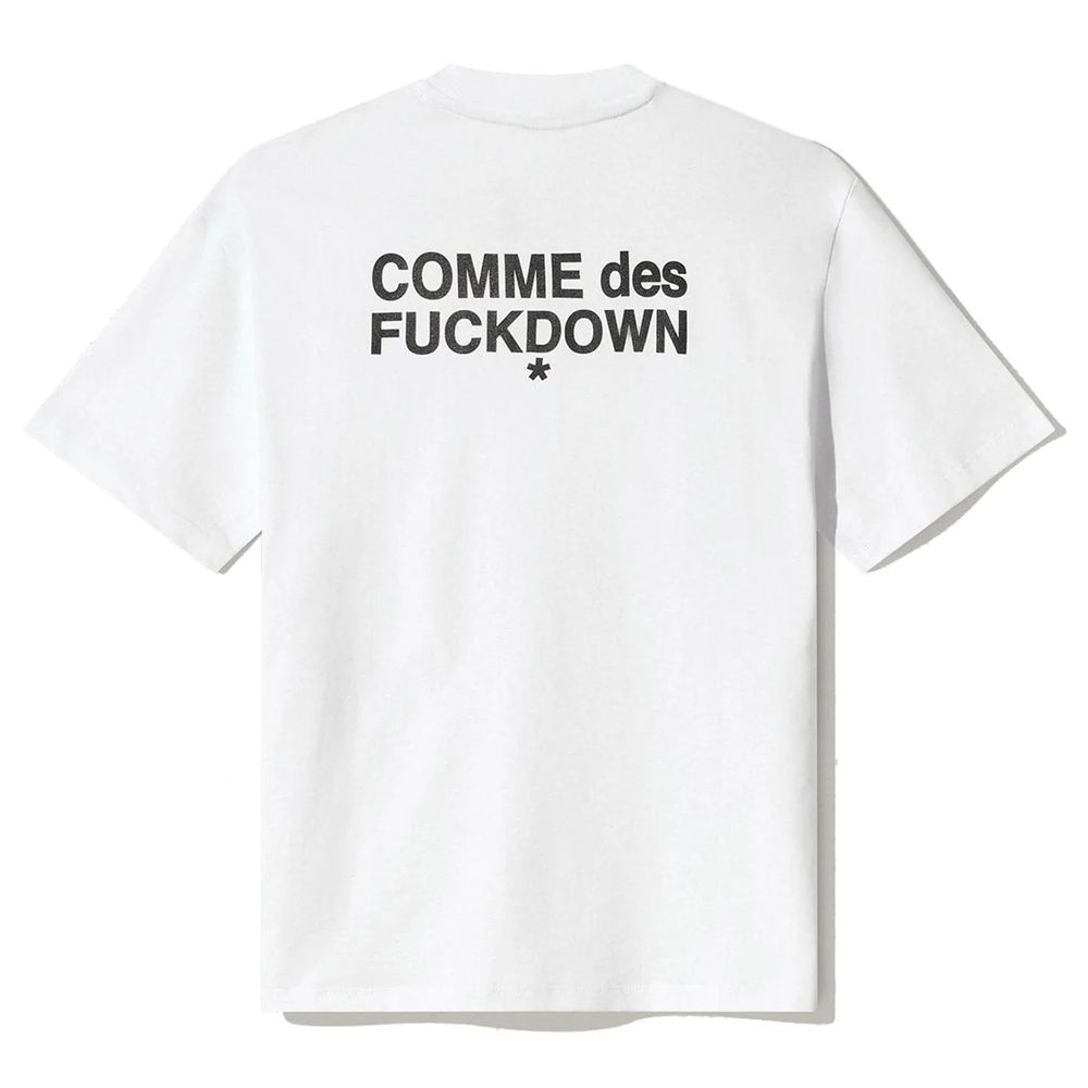 Comme Des Fuckdown White Cotton T-Shirt - A Statement Piece