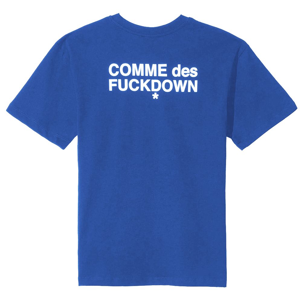 Comme Des Fuckdown Blue Cotton T-Shirt – A Statement of Rebellion