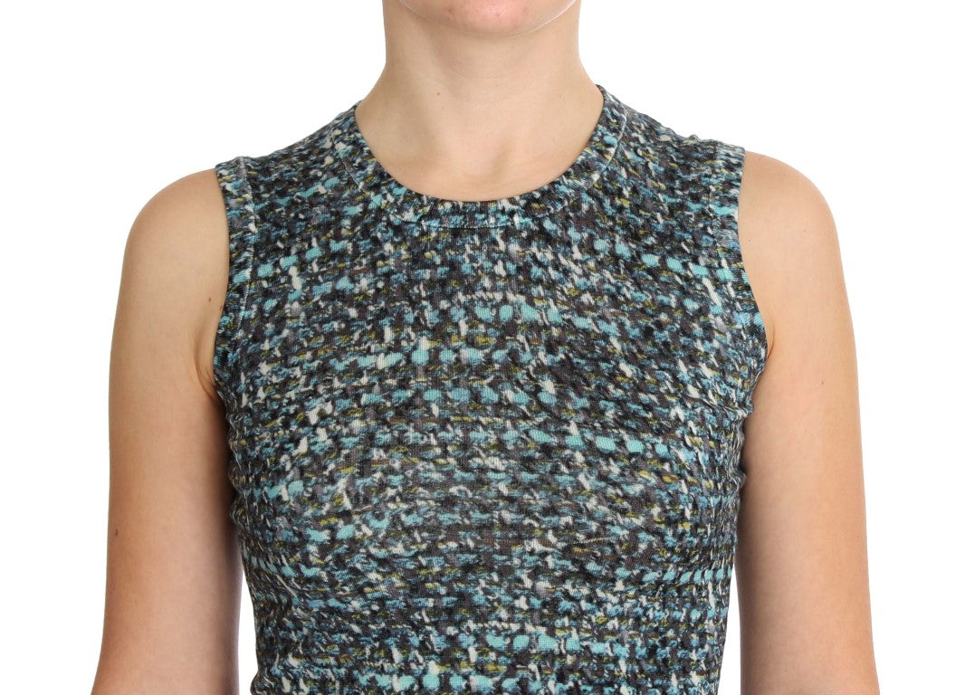 - Elegant Blue Wool Vest Pullover Top