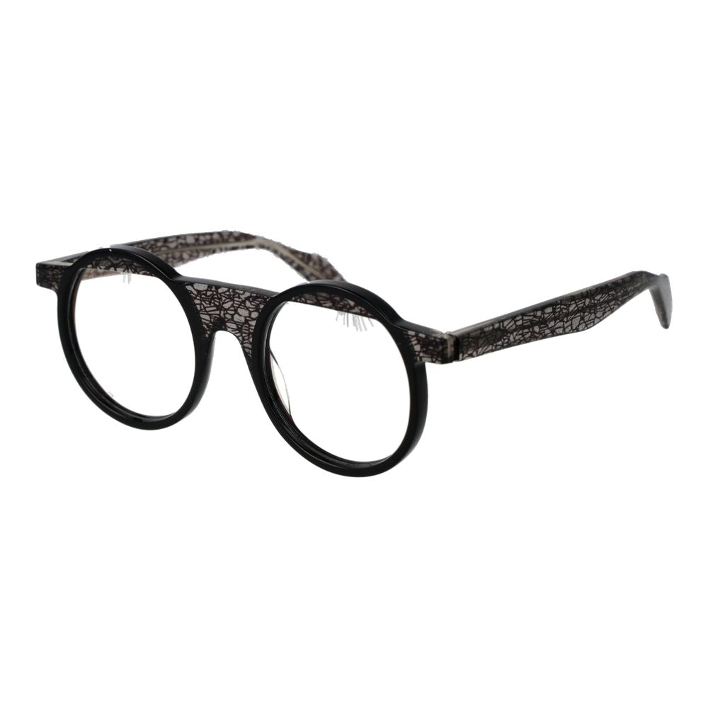Yohji Yamamoto Black Unisex Optical Frames – Round Style