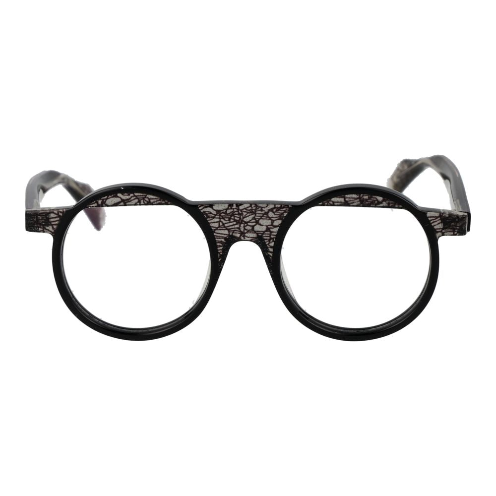 Yohji Yamamoto Black Unisex Optical Frames – Round Style
