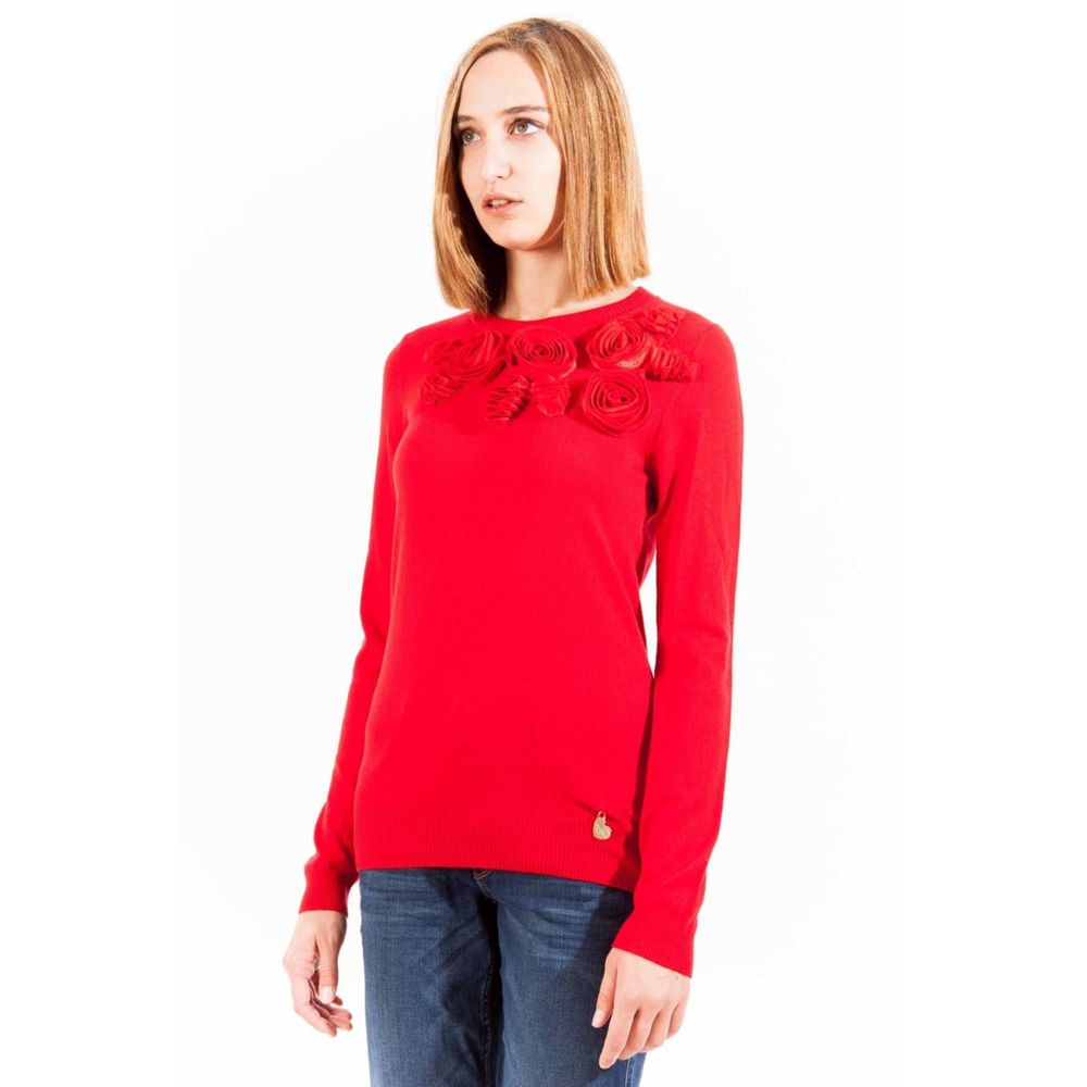 Love Moschino Red Sweater - Stylish Long Sleeve Knitwear
