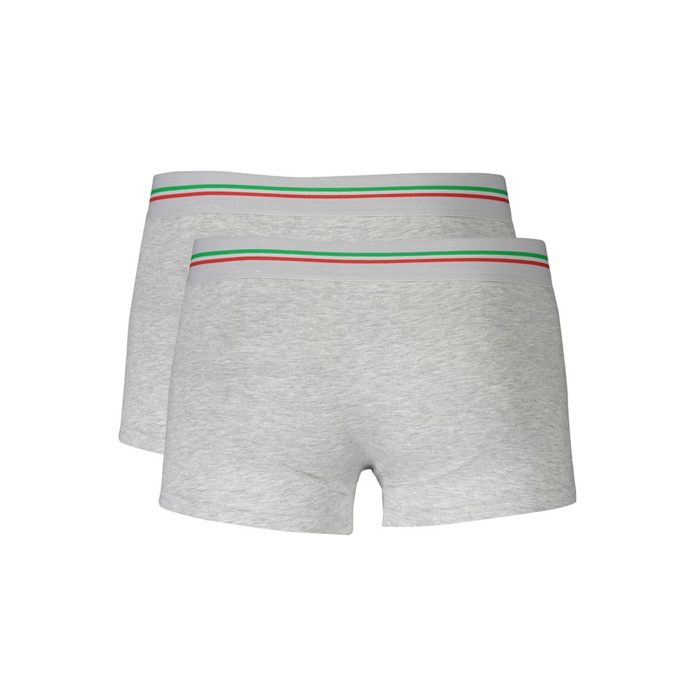 Aeronautica Militare Gray Cotton Underwear Boxer Shorts - Bi-Pack