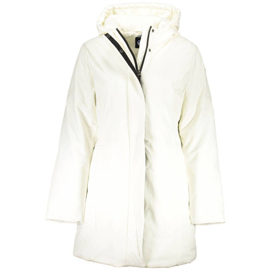 North Sails White Polyester Long-Sleeved Jacket with Hood