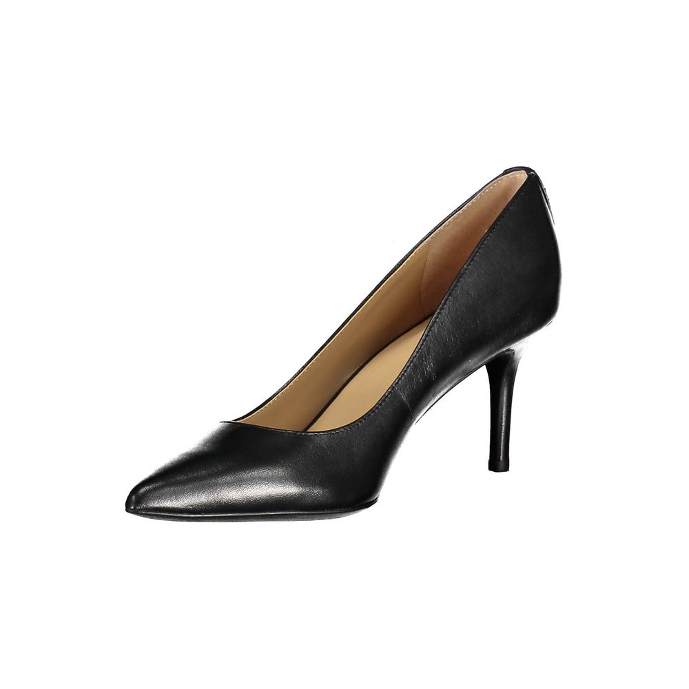 Ralph Lauren Black Leather Flat Shoe with Heel