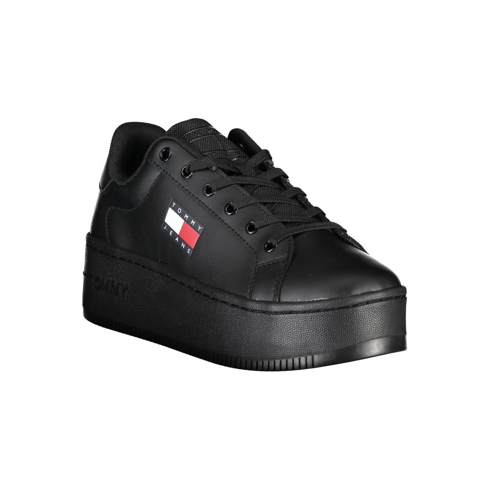 Tommy Hilfiger Black Polyester Sneaker - Sporty and Stylish