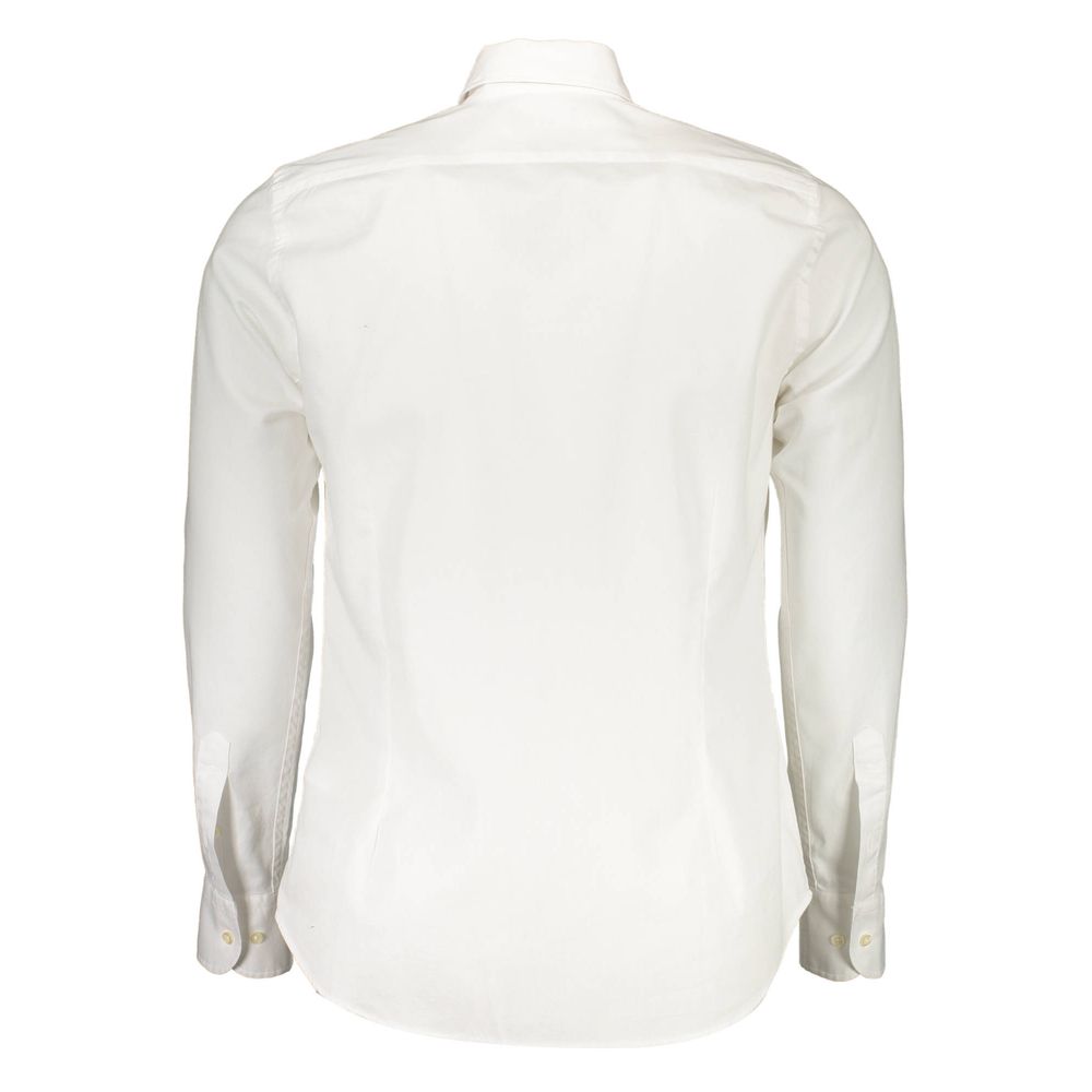 La Martina White Cotton Shirt - Slim Fit Elegance