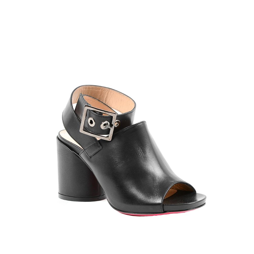 Dee Ocleppo Black Leather Sandal B3063DO VIT PERGAMENA NERO