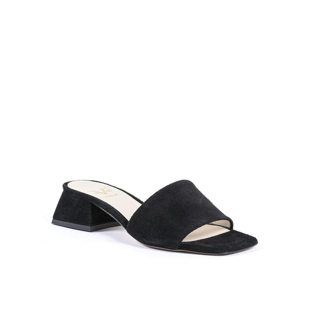 19V69 Italia Black Leather Sandal - Elegant Comfort