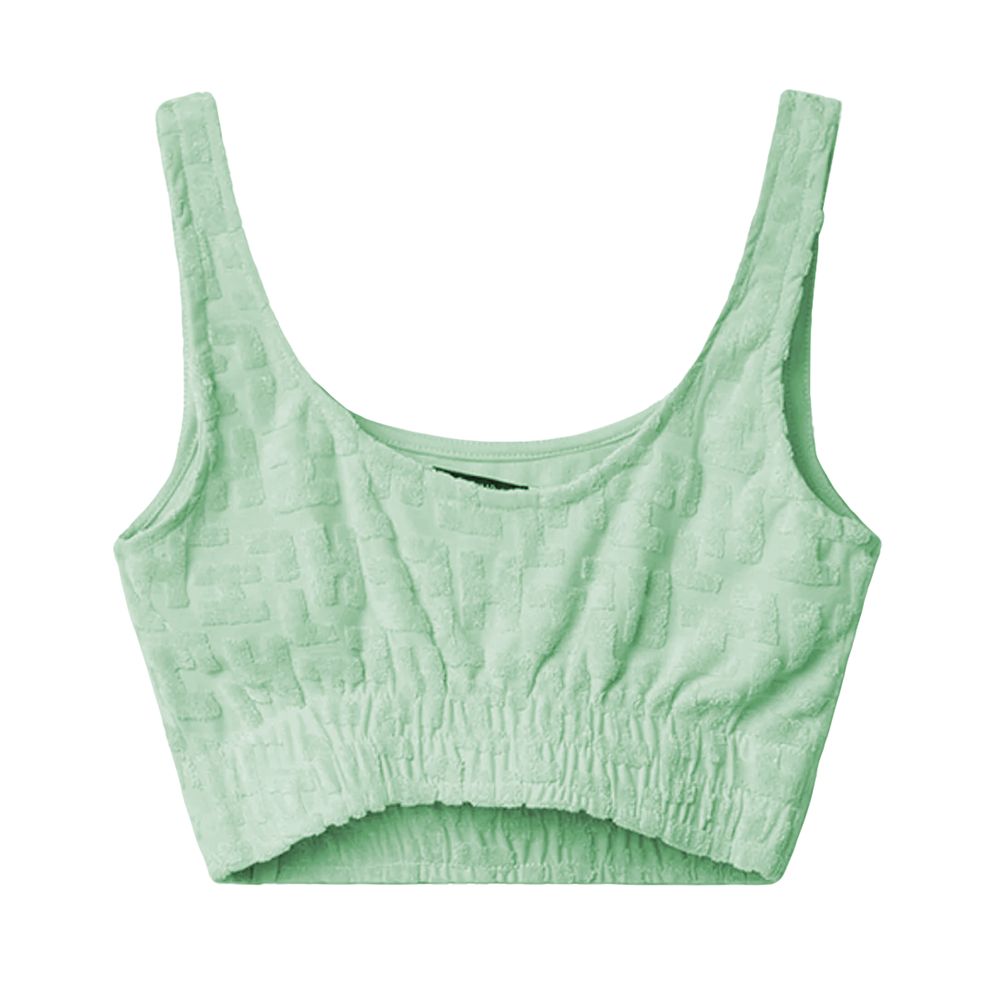 Hinnominate Green Terrycloth Crop Top