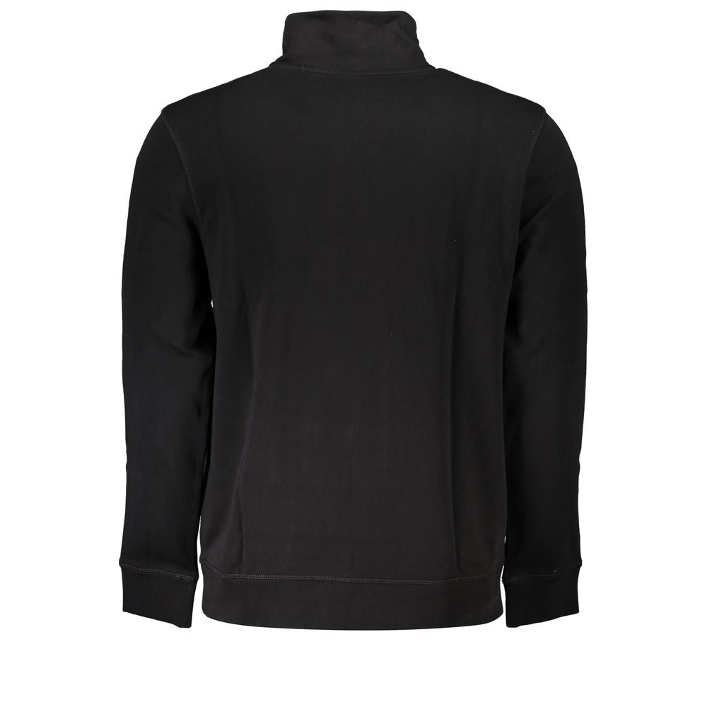 Hugo Boss Black Cotton Sweater - Brushed Half Zip Long Sleeve Sweatshirt
