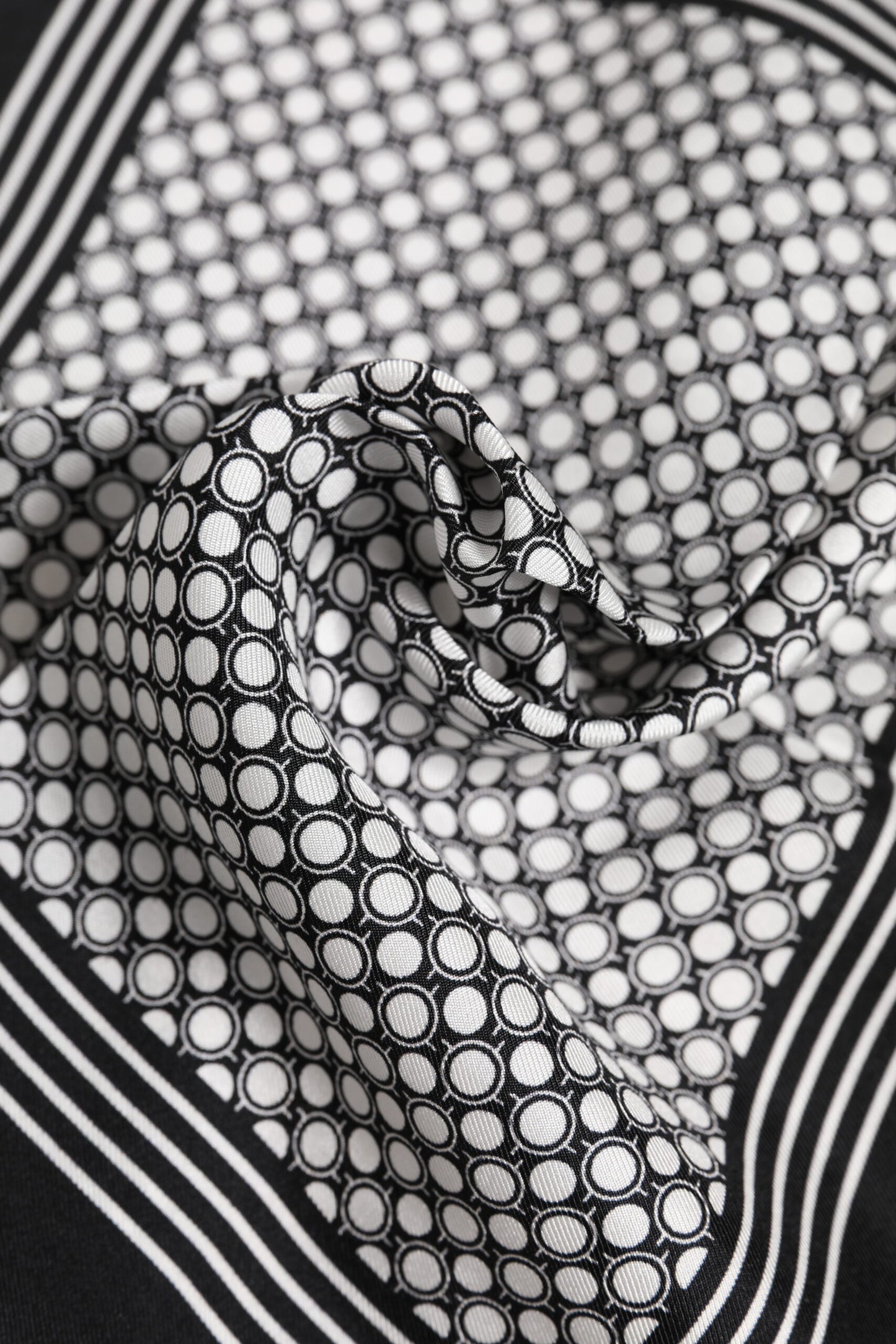 Dolce & Gabbana Black and White Patterned Square Men Foulard Scarf