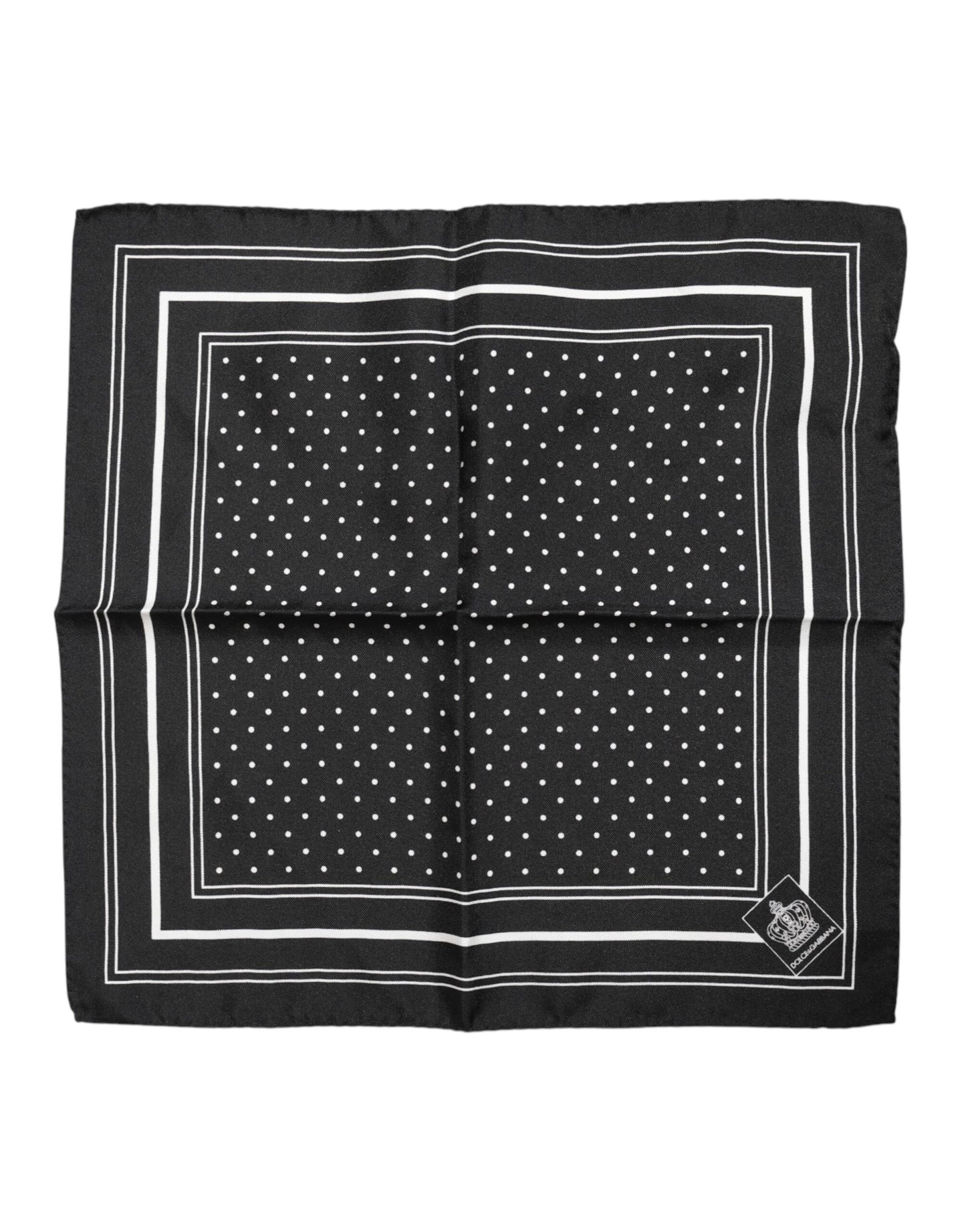 Dolce & Gabbana Black and White Polka Dot Men's Foulard Scarf