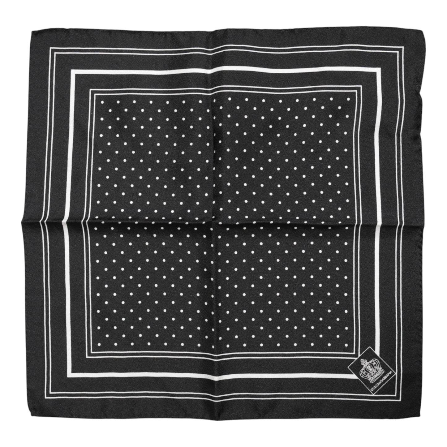 Dolce & Gabbana Black and White Polka Dot Men's Foulard Scarf