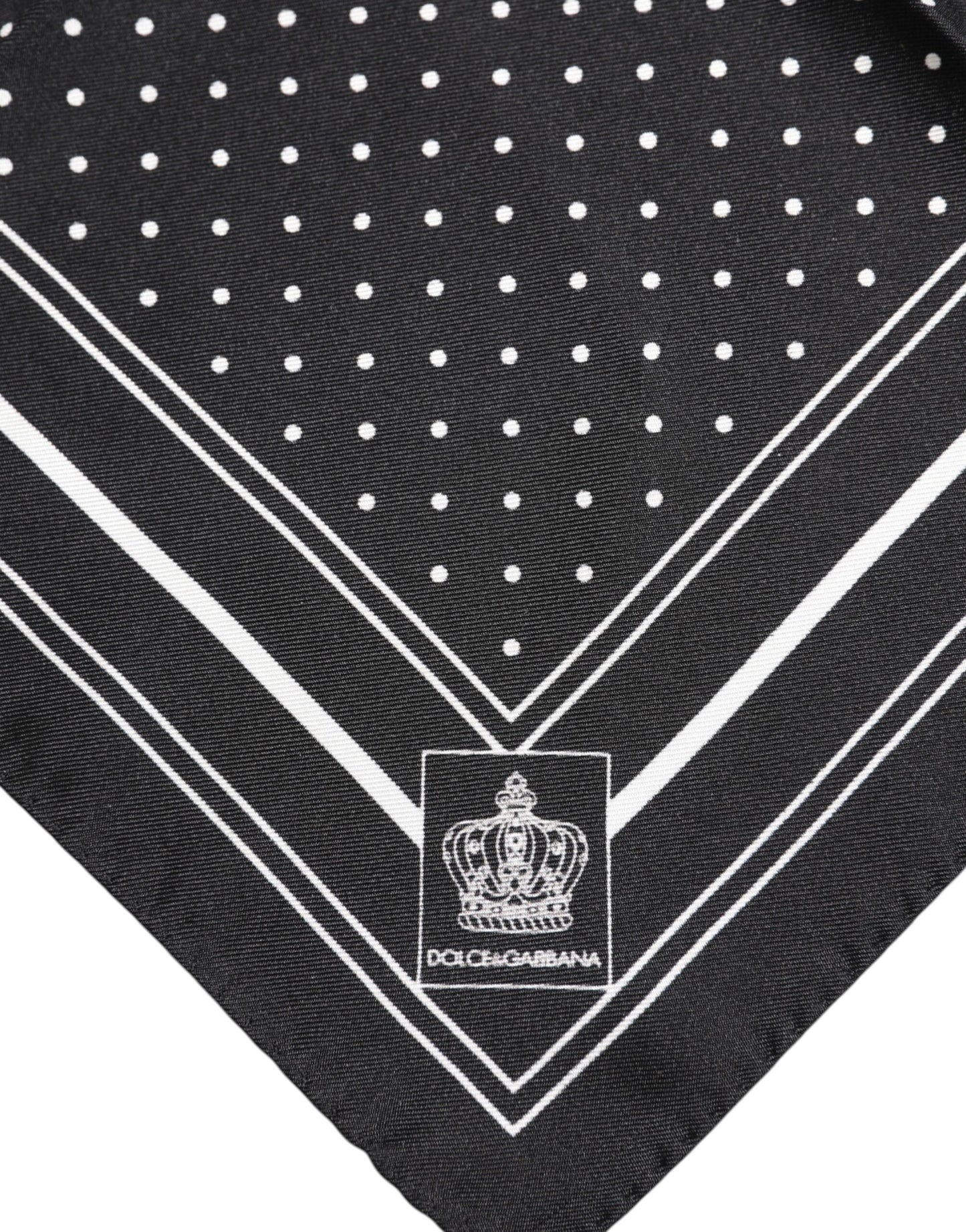 Dolce & Gabbana Black and White Polka Dot Men's Foulard Scarf