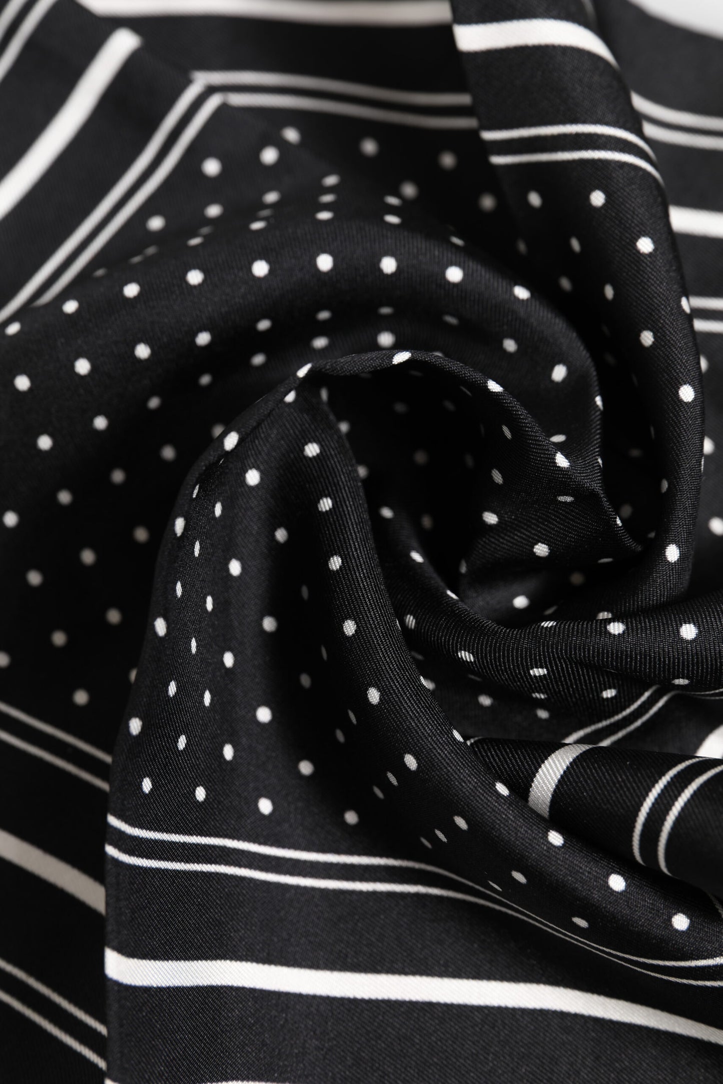 Dolce & Gabbana Black and White Polka Dot Men's Foulard Scarf