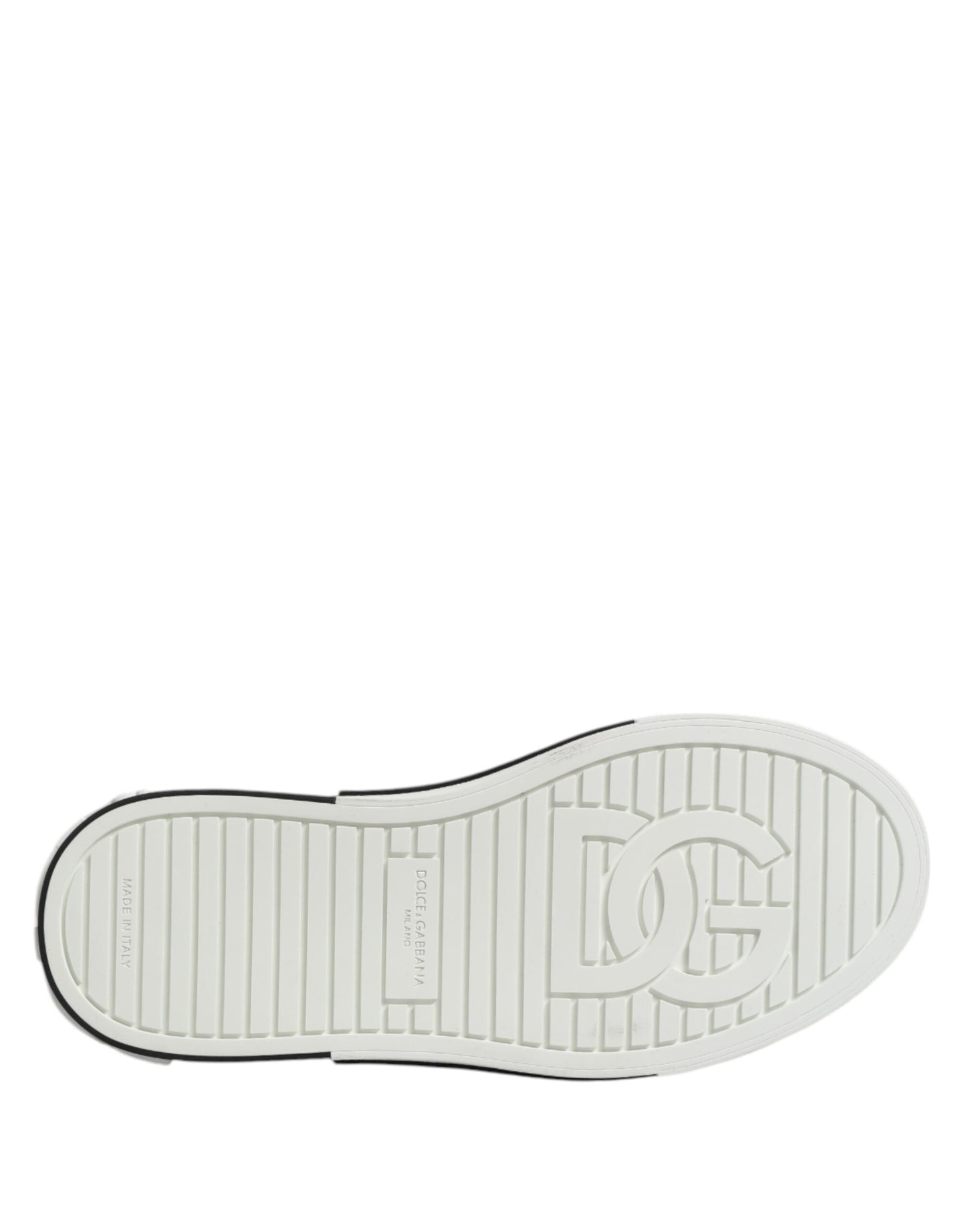 Dolce & Gabbana White Dotted Leather Slip On Men Sneakers