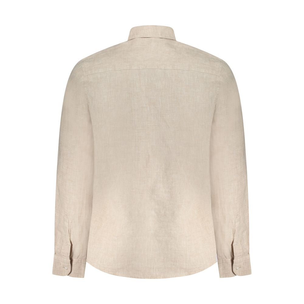 North Sails Beige Linen Shirt - Long Sleeve with Italian Collar