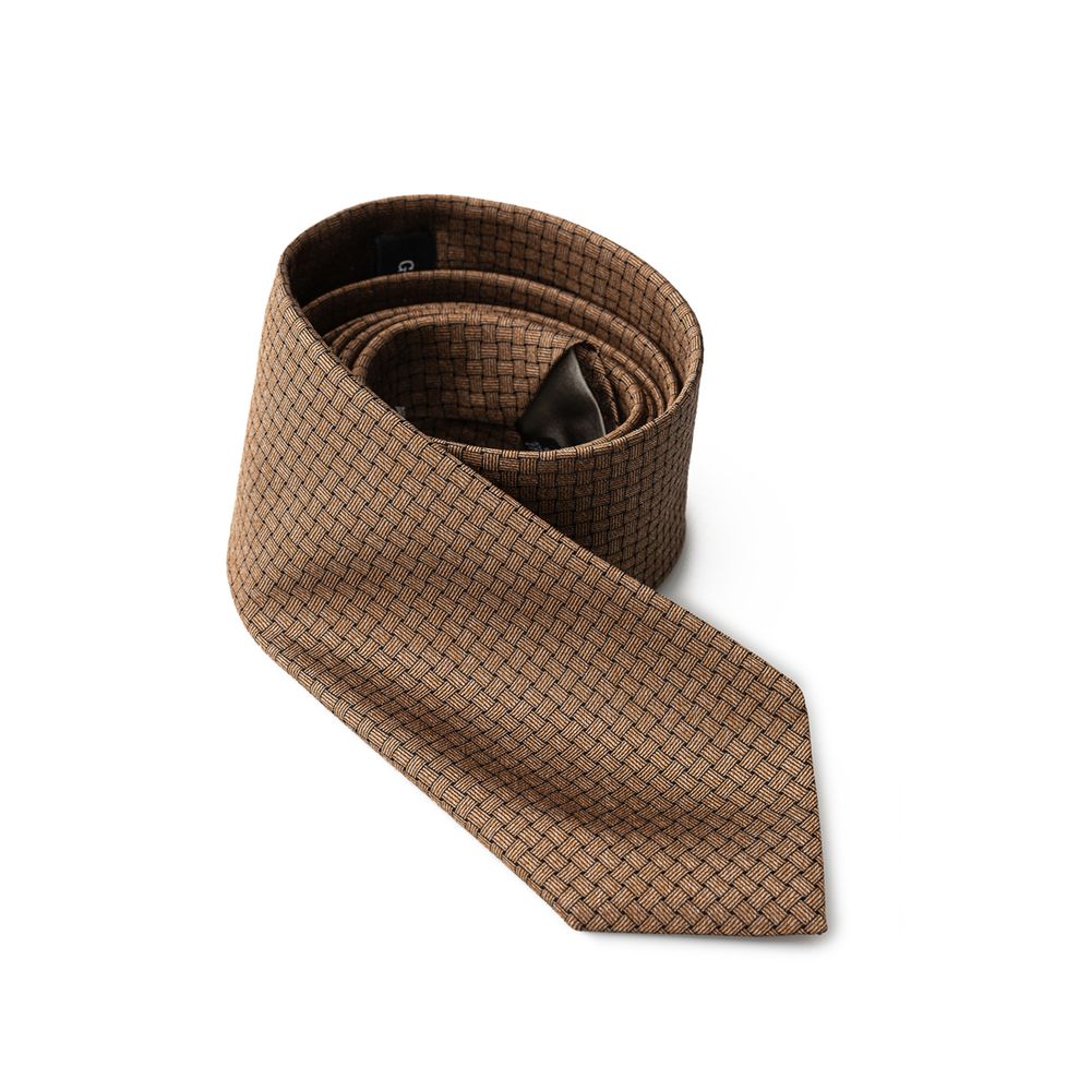 Giorgio Armani Bicolor Silk Tie - Bronze Jacquard